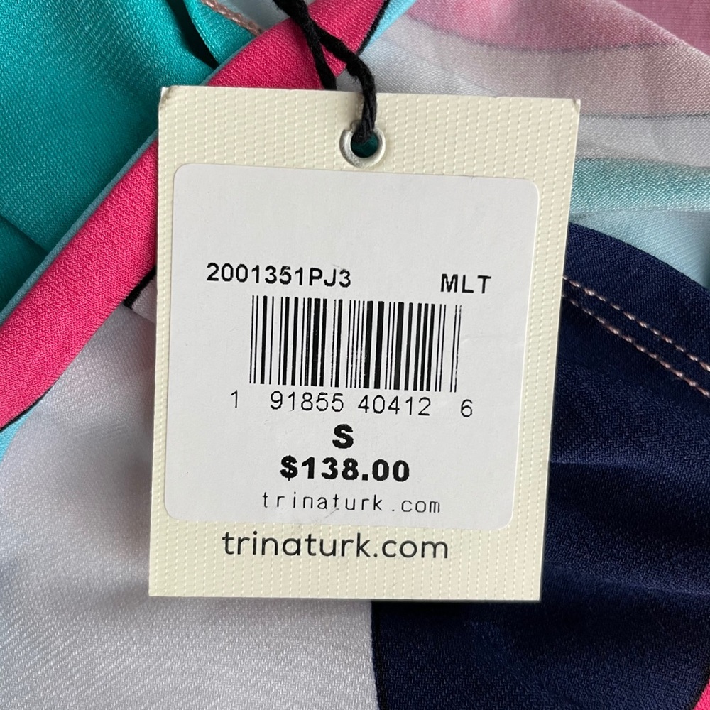 Trina Turk Milian Wave-Print Maxi Dress Size S K48 - Picture 5 of 8